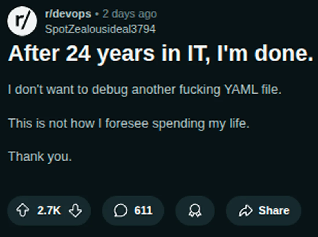 I quit! said someone on reddit
