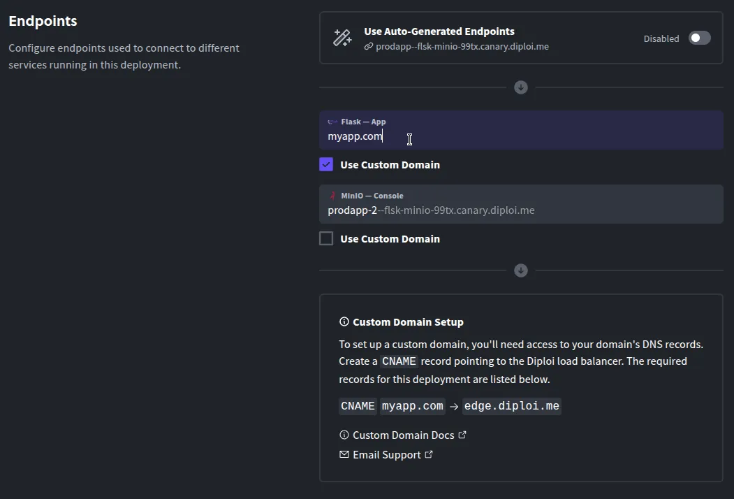 Adding a custom domain