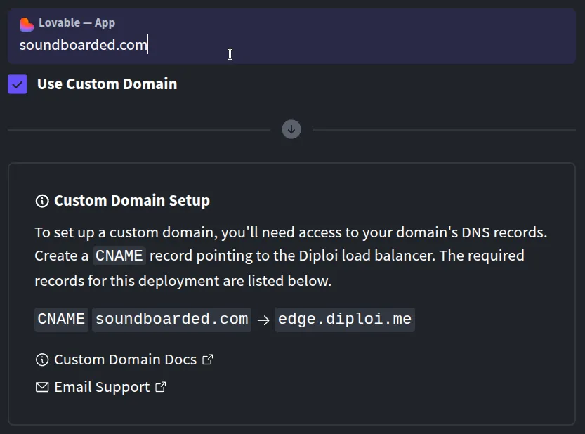 Assigning custom domains to imported app