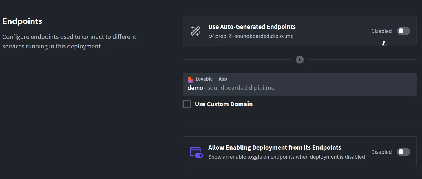 Disabling auto-generated endpoints