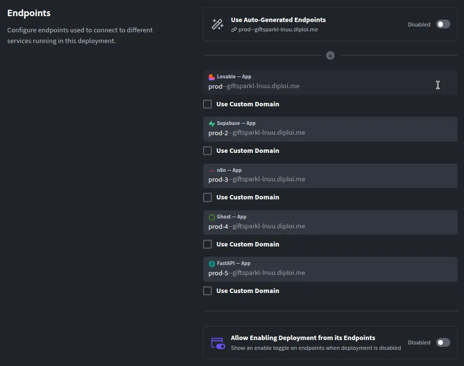 Replacing the auto-generated endpoints