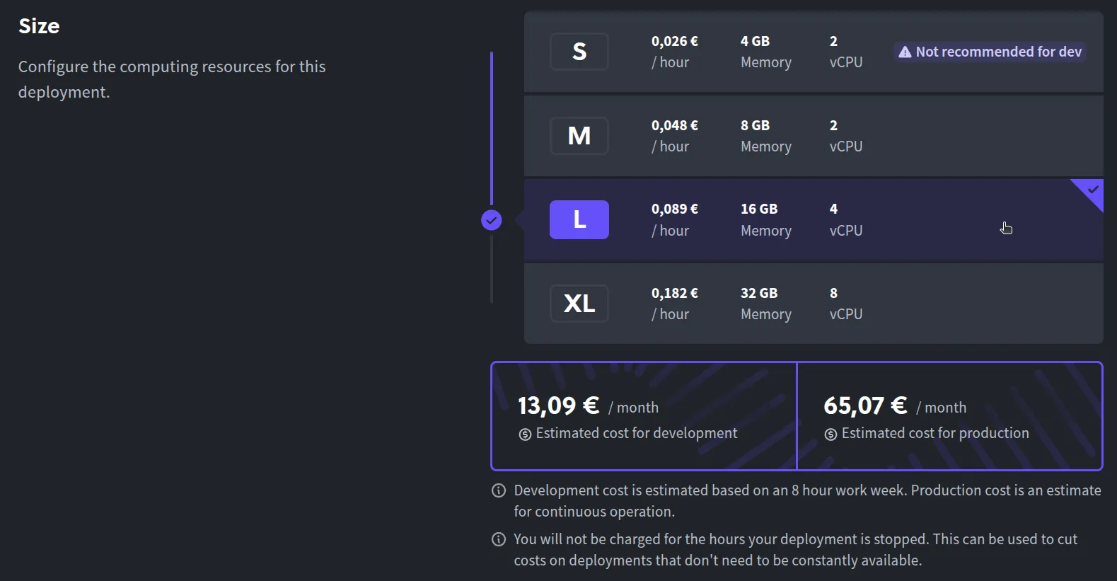 Selecting a cluster size for a Deno app