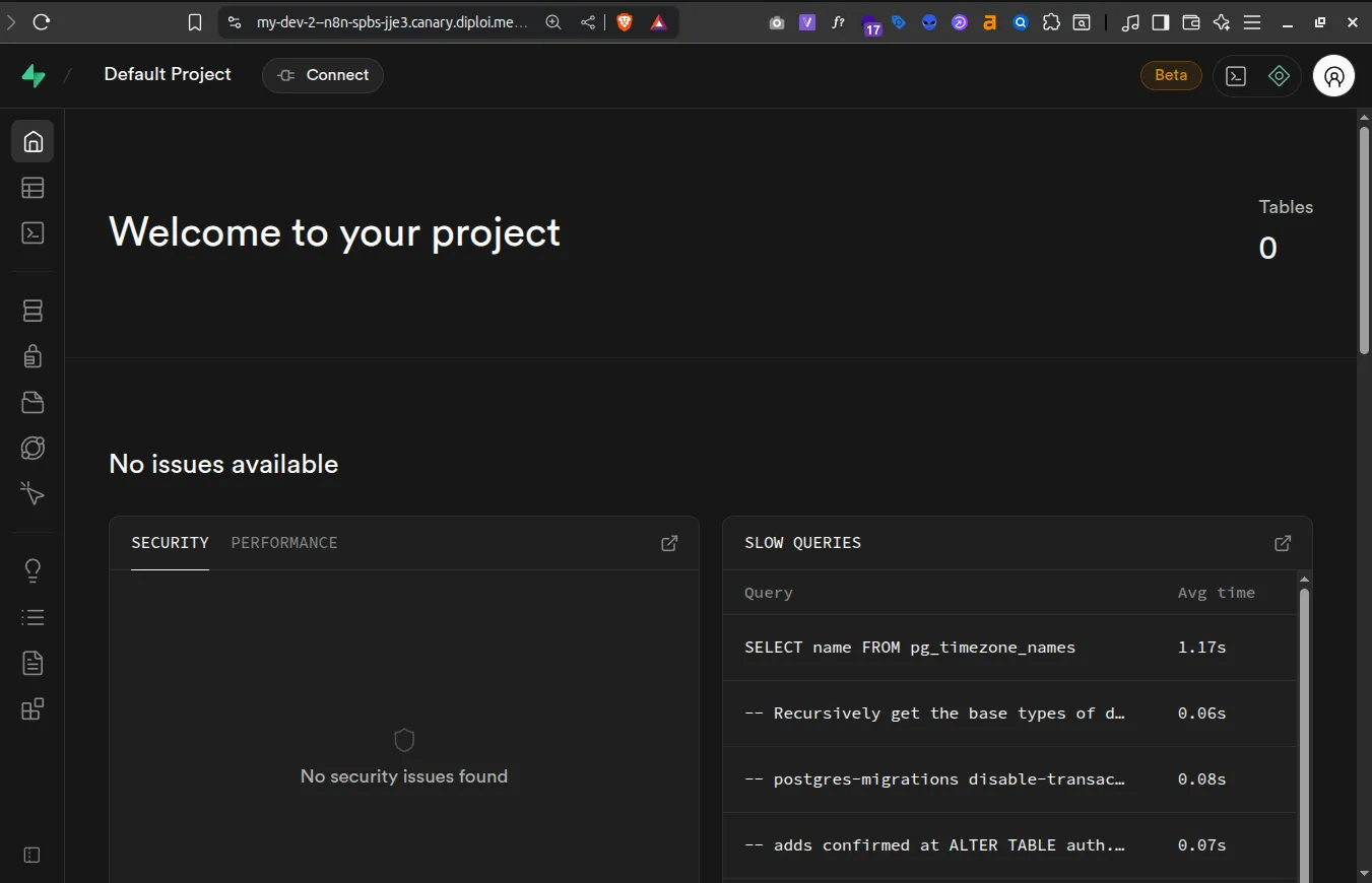 Supabase preview environment
