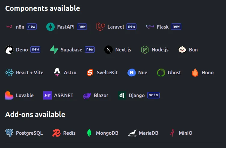 The full list of supported tech at Diploi 2025