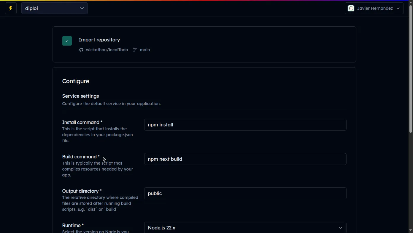 Thunder dashboard screenshot