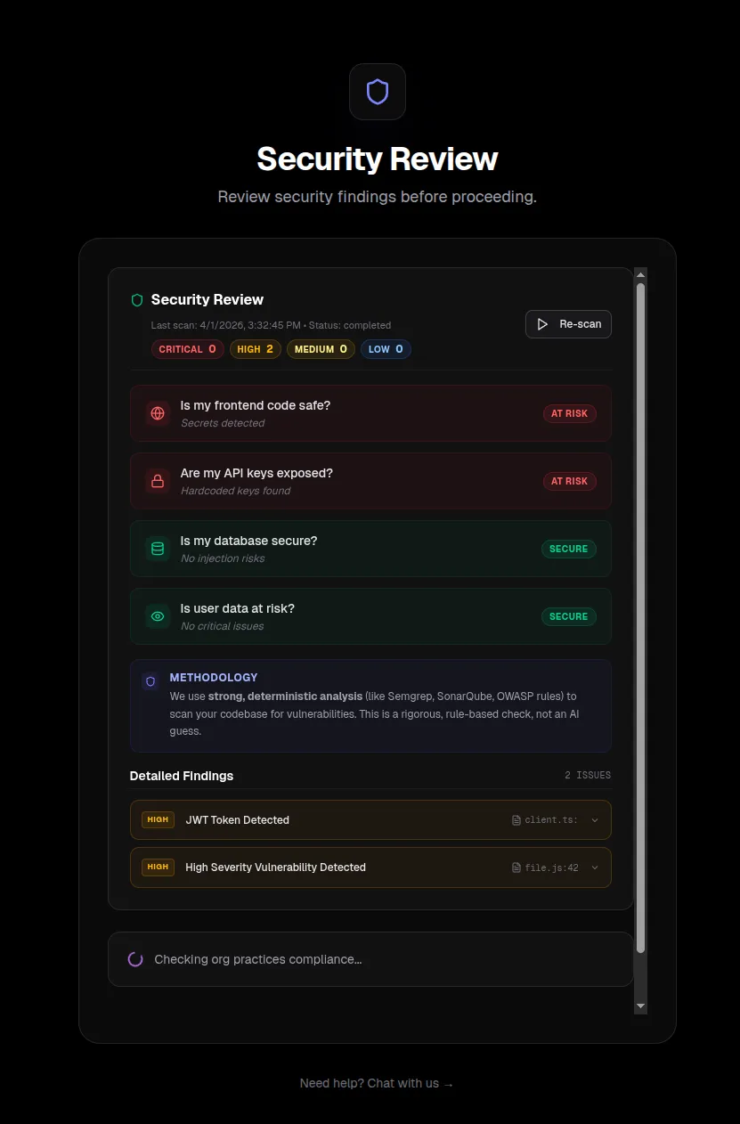 VibeOps security review